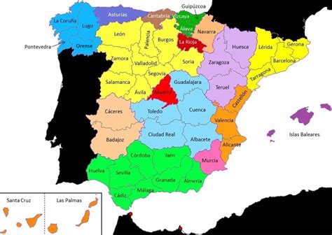 mapa de las provincias de espana